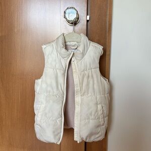Old Navy Toddler Puffer Vest White/Pink 3T